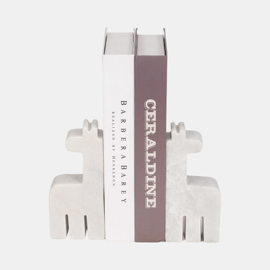 Marble Giraffe Bookends S/2