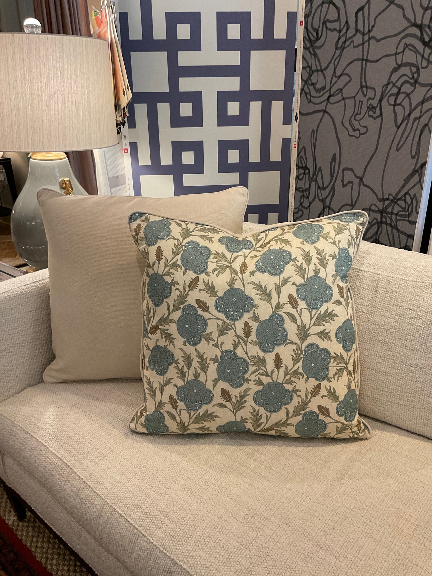 22" Laura Floral Pillows-PAIR
