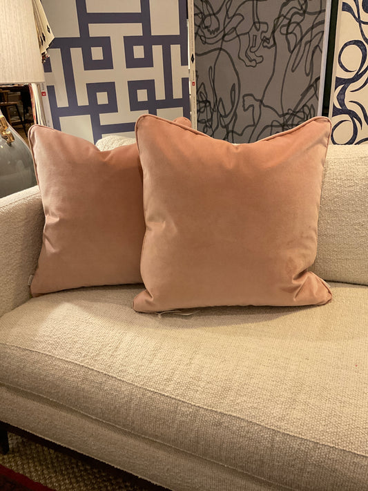 22" Lacefield Antique Pink Pillows-PAIR