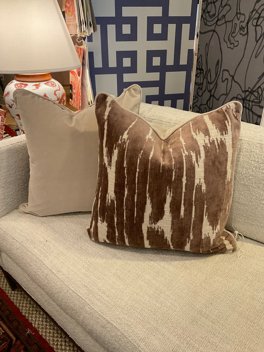 22" Brown Velvet Pillows-PAIR