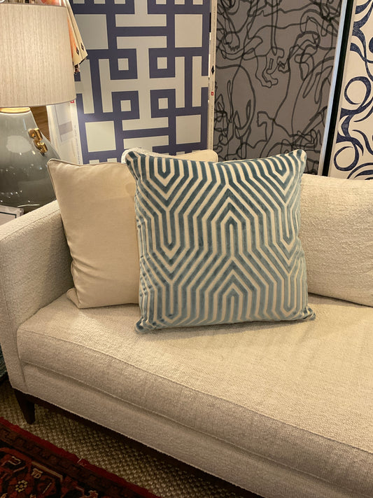 22" Vanderbilt Blue Velvet Pillows-PAIR