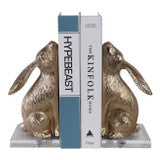Gold Bunny Bookends S/2