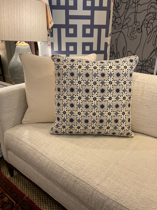22" Blue Dogwood Pillows-PAIR