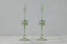 PAIR Large Glass Candlesticks