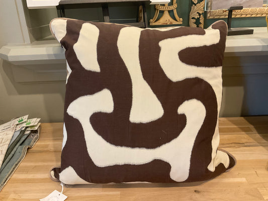 22" Brown & Cream Swirl Pillows-PAIR