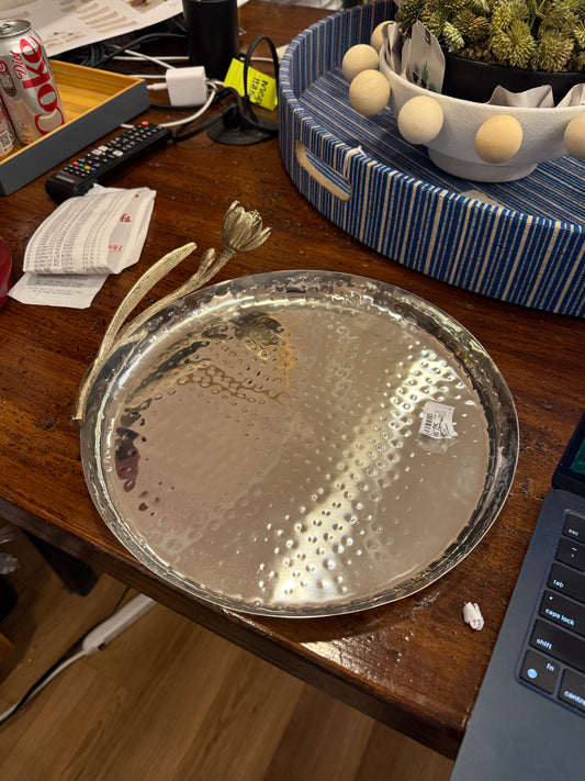 Silver Flower Tray