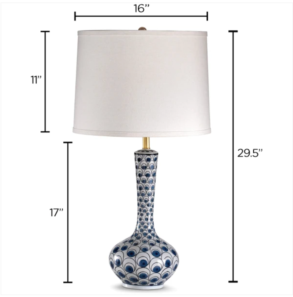 Mykonos Blue Table Lamp-PAIR