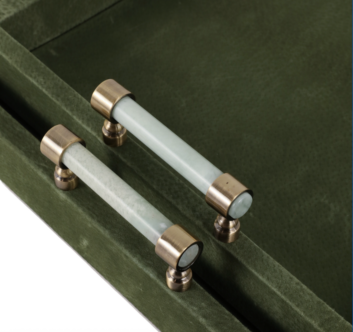 Green Suede and Stone Trays