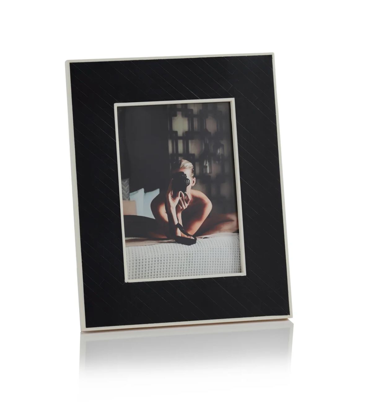 Black Bone Inlay Photo Frame 5x7