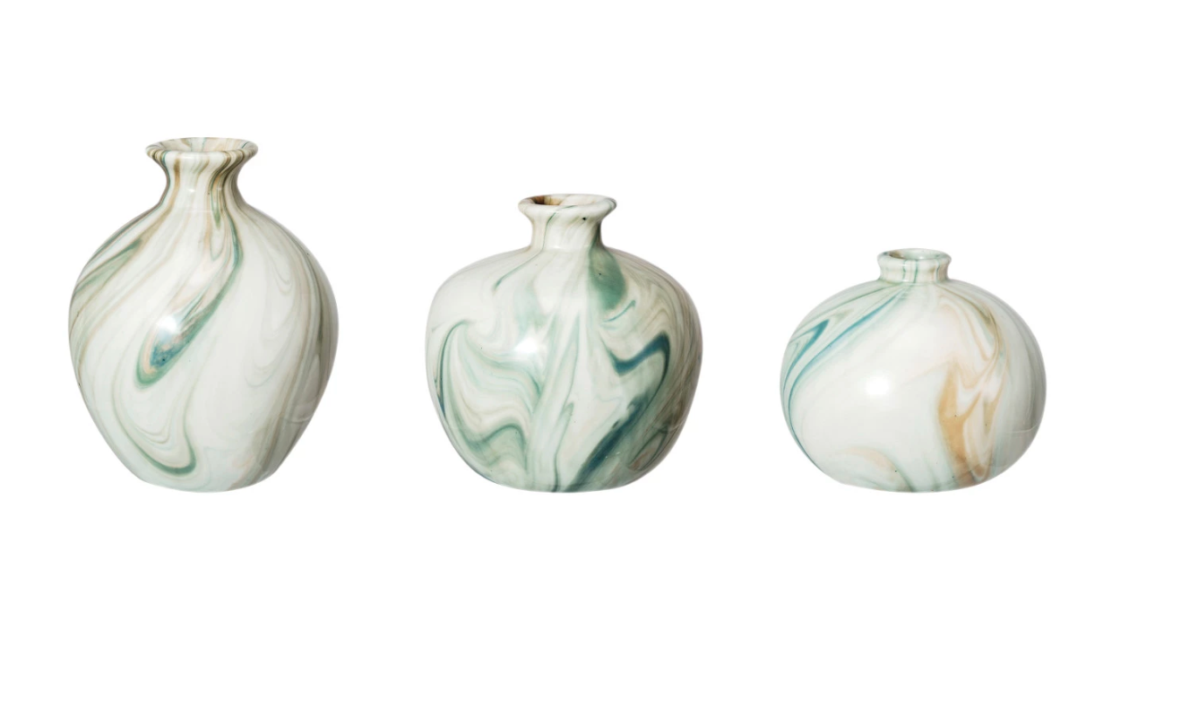 S/3 Stoneware Vases
