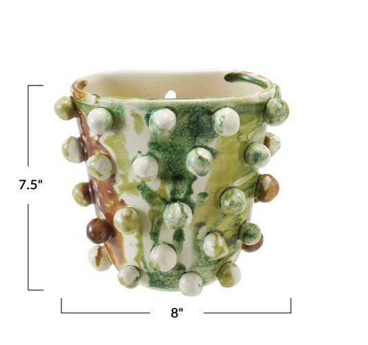 Green Terra-cotta Wall Planter