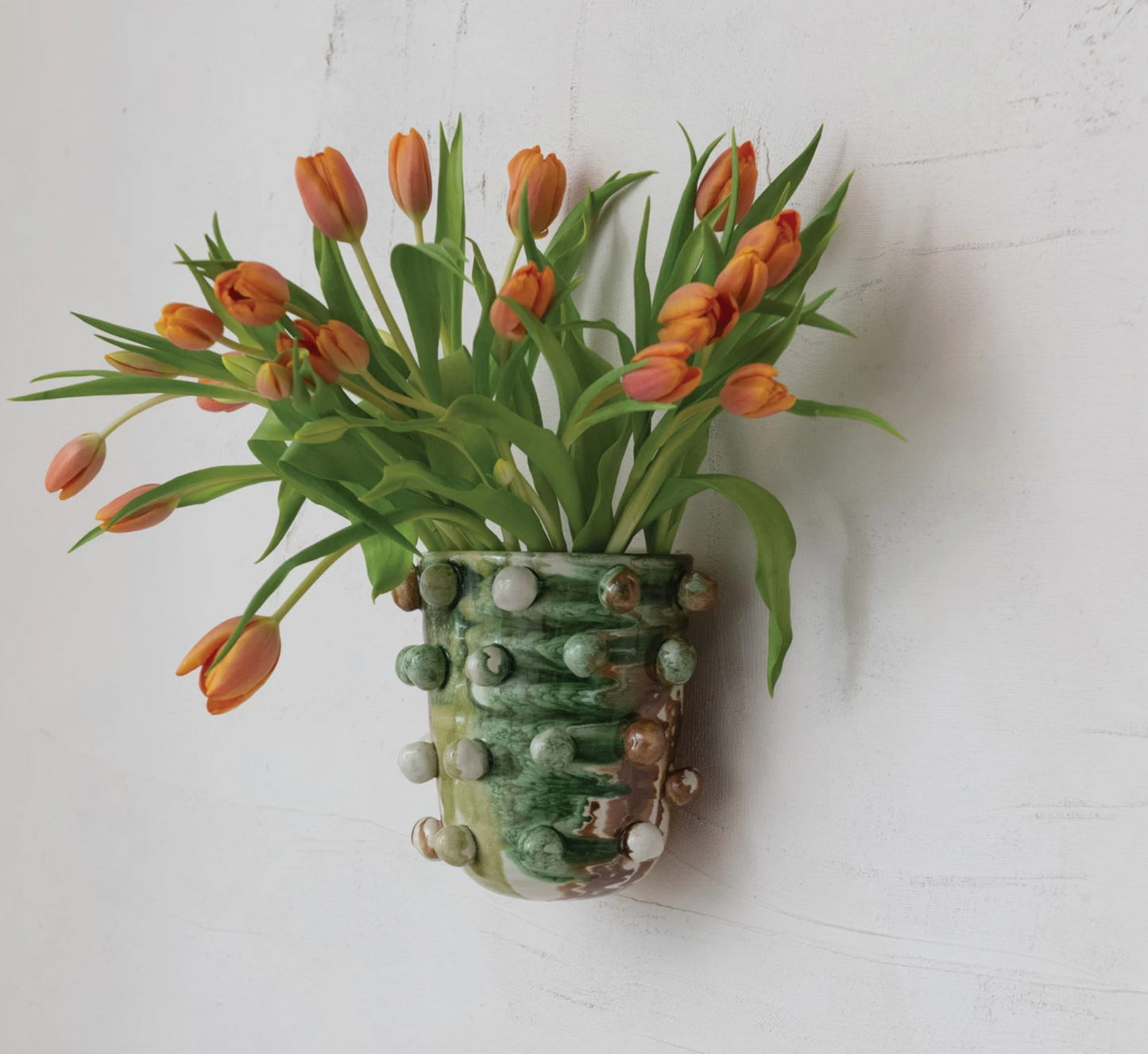 Green Terra-cotta Wall Planter