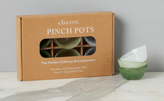 S/6 Glass Pinch Pots