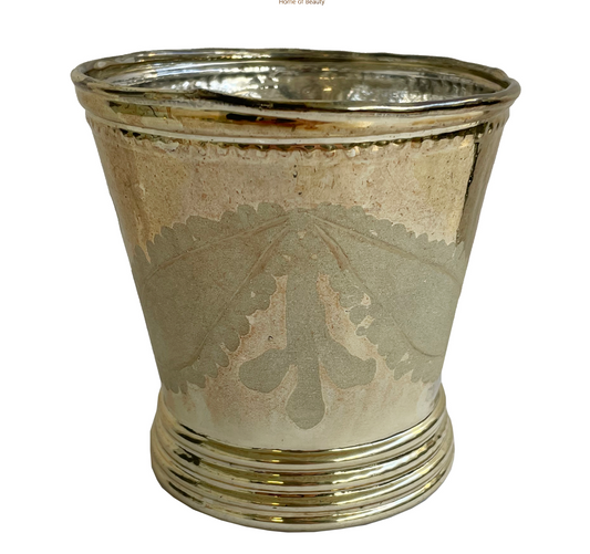 Gold Glass Pot Engraved