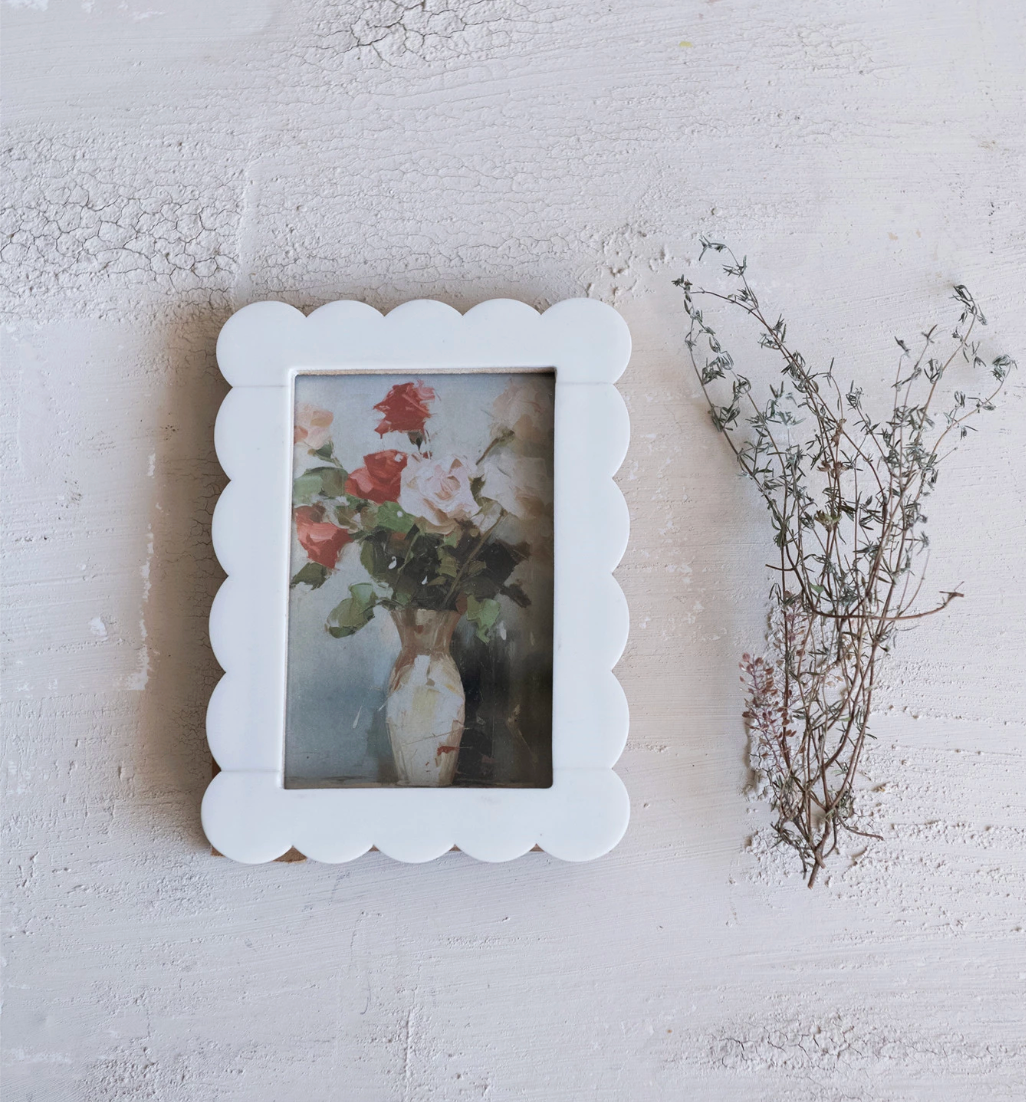 White Scalloped Frame