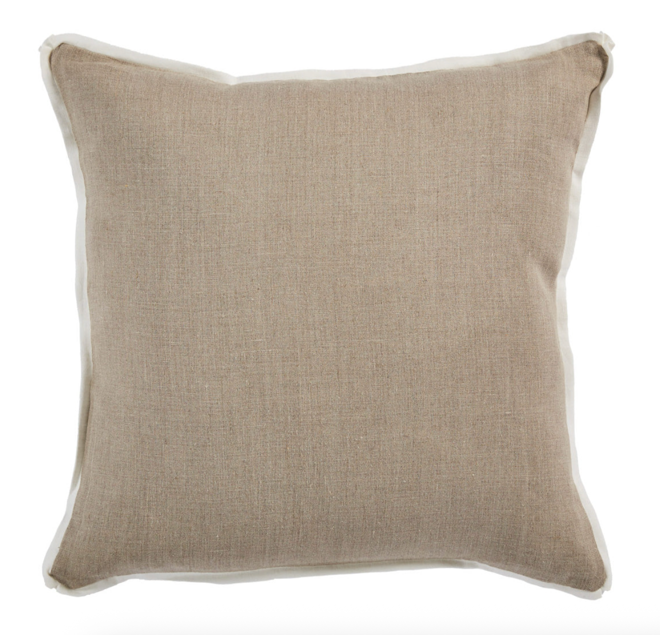 22" Natural Linen w/Oyster Flange Pillows-PAIR