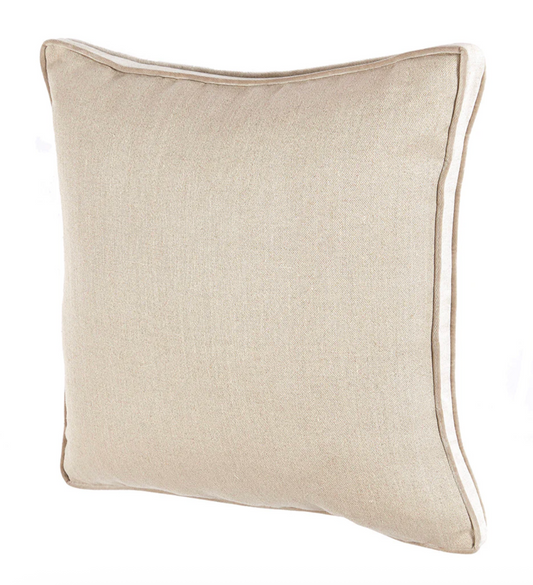 24" Taupe w/Linen & Velvet Gusset Pillows-PAIR