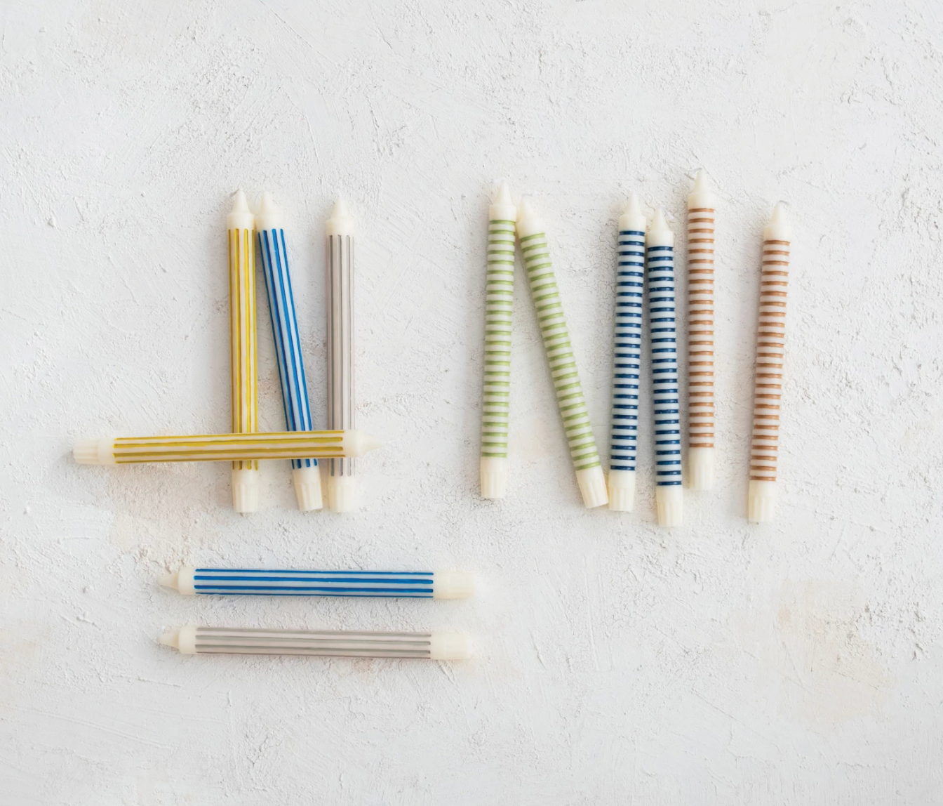 S/2 Striped Taper Candle