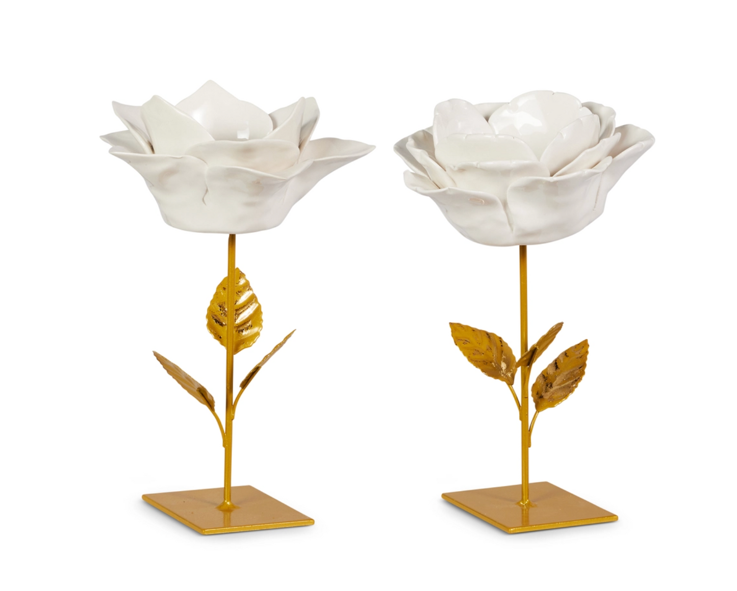 White & Gold Candle Holder