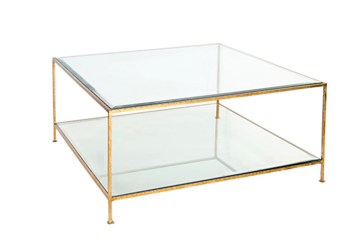 Glass & Gold Leaf Coffee Table