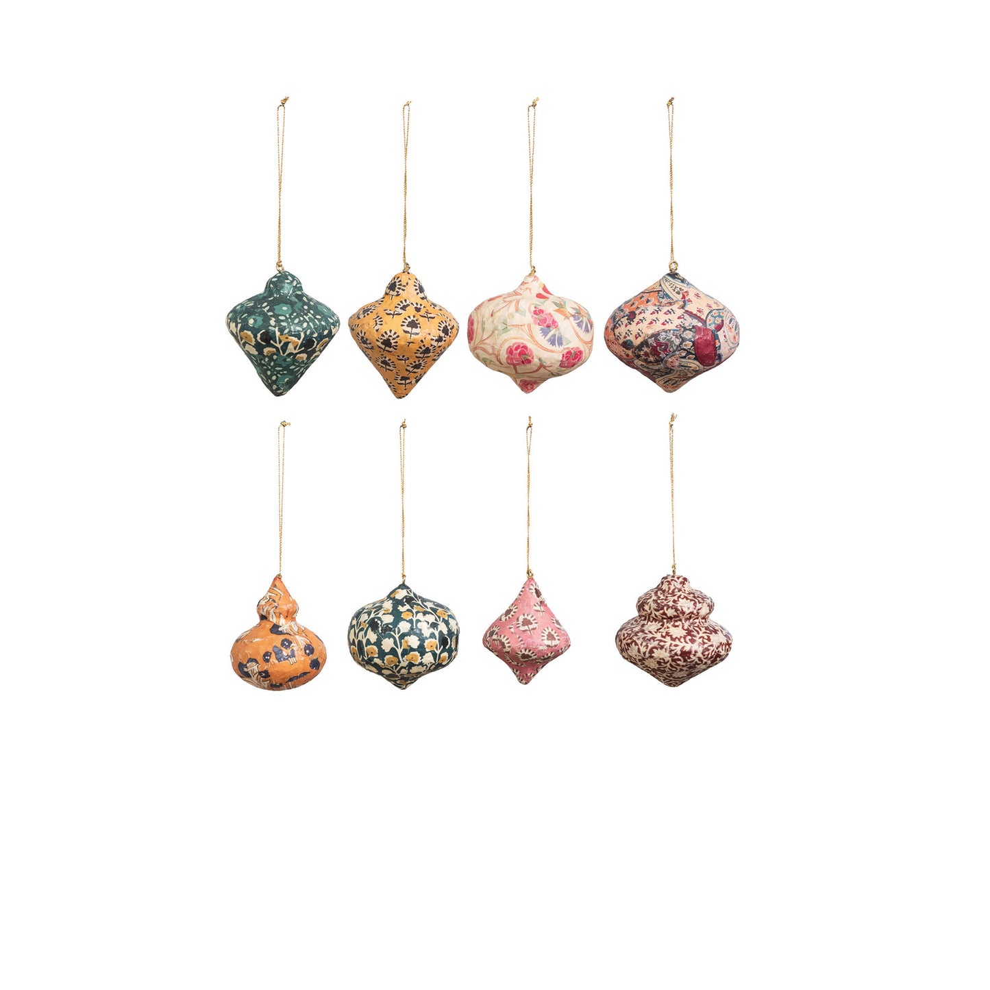Block Print Paper Mache Ornament