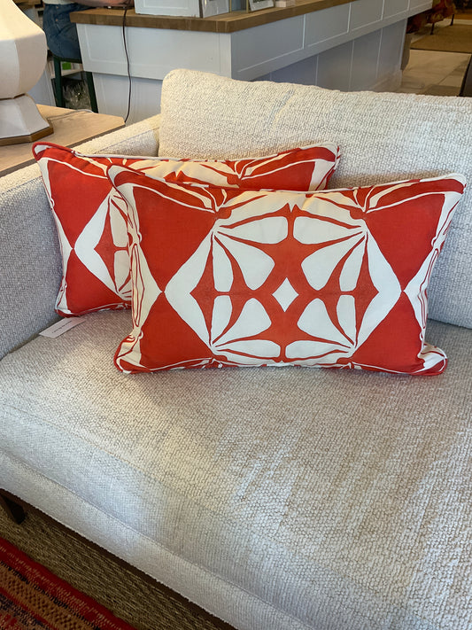 PAIR-Orange Blossom Indoor/Outdoor Lumbar Pillow