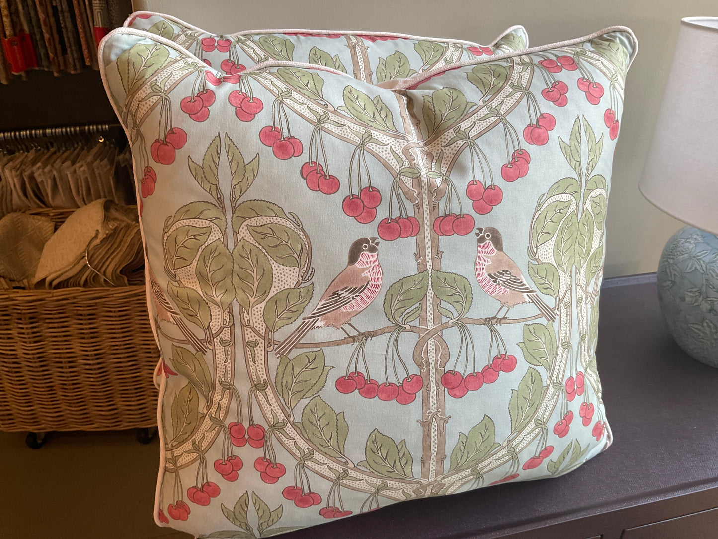 Birds and Thistles Pillow 22 x 22