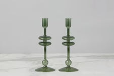 PAIR Small Glass Candlestick