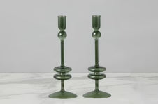 PAIR Medium Glass Candlesticks