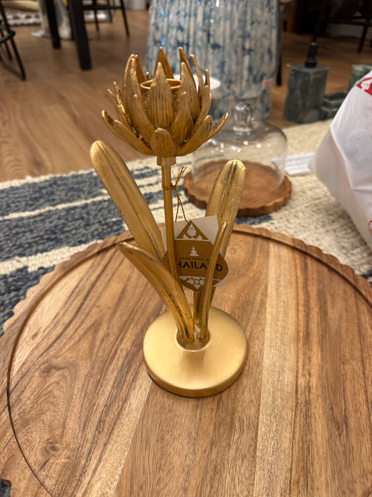 Gilded Floral Candle Holder