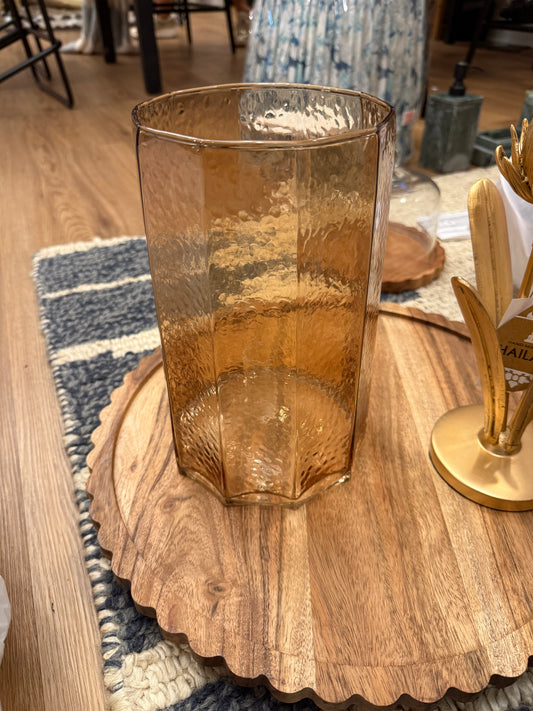 Amber Glass Candle Holder/Vase