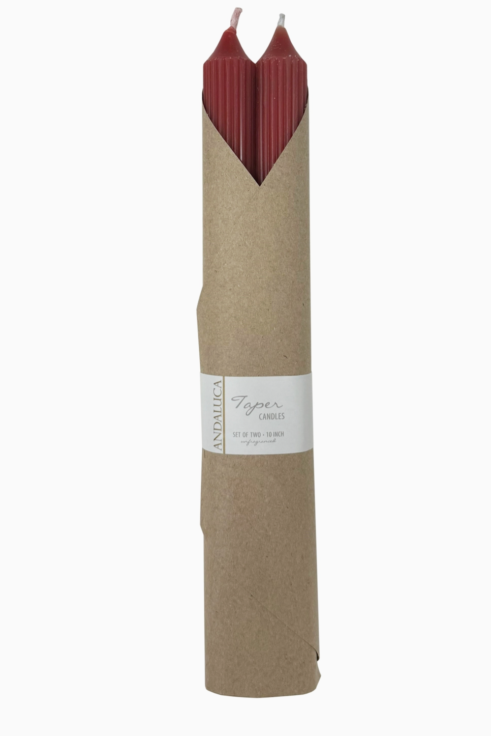 S/2 Red Ridged Taper Candles