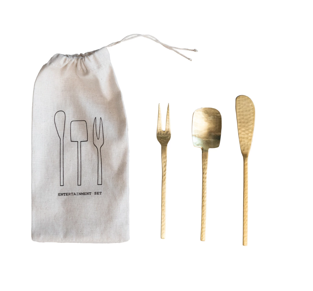 S/3 Hammered Stainless Steel Utensil