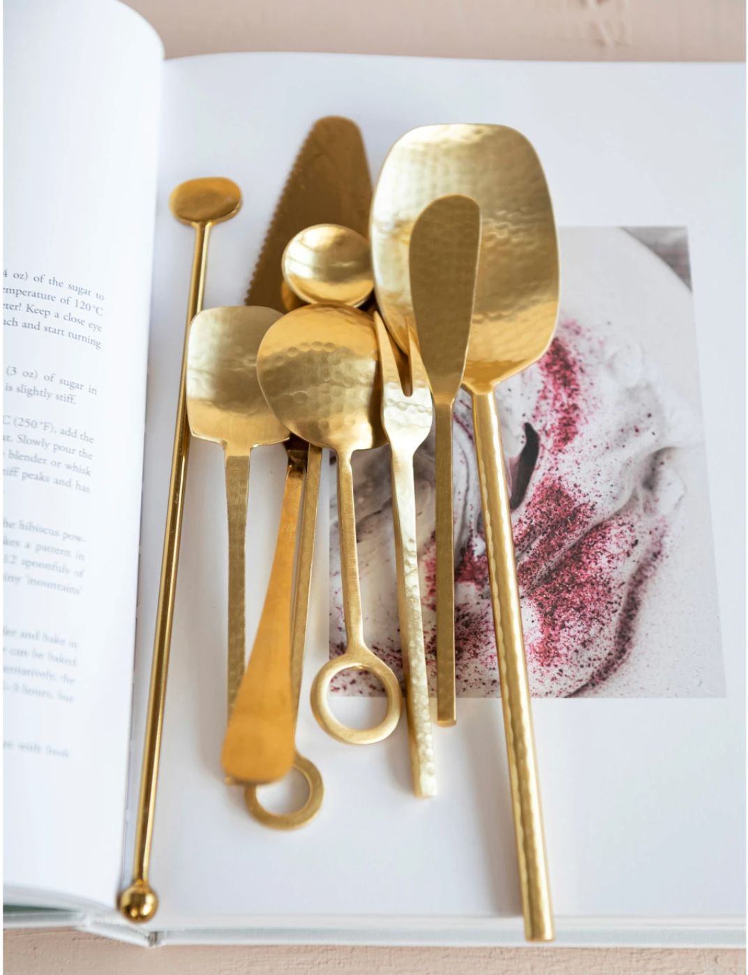 5" Hammered Gold Spoon