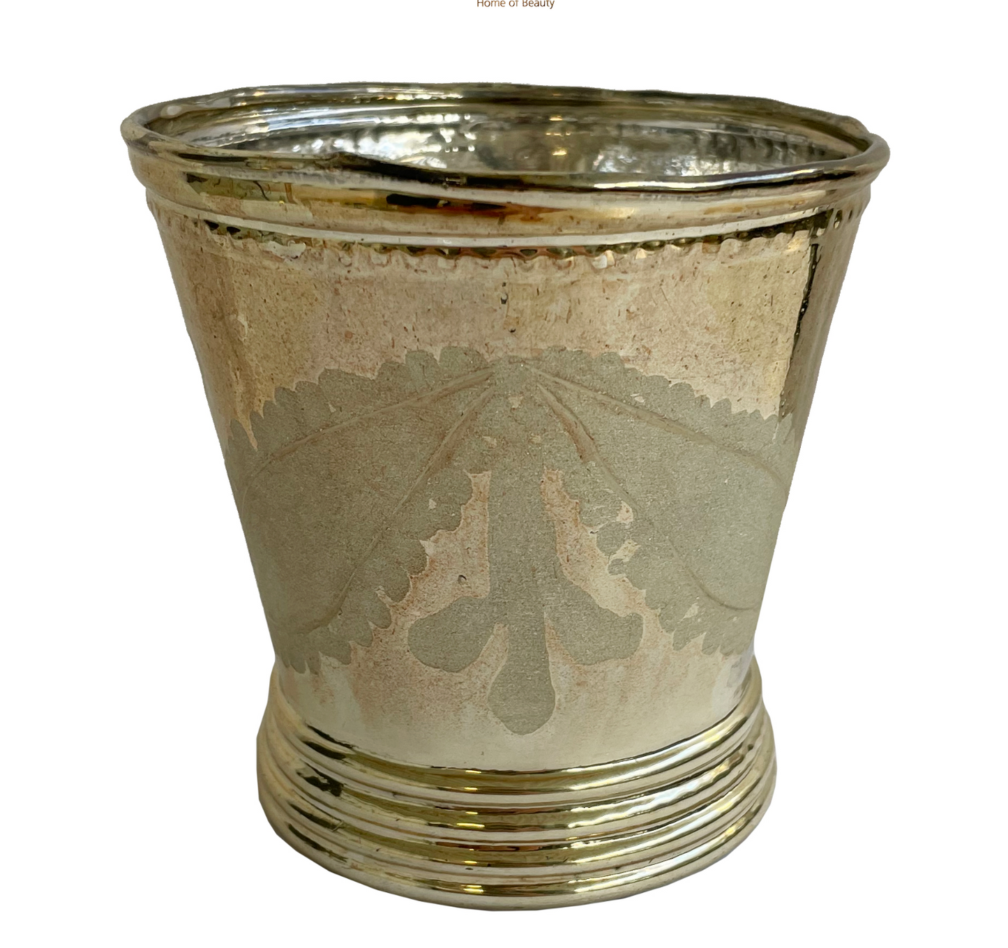 Gold Glass Pot Engraved