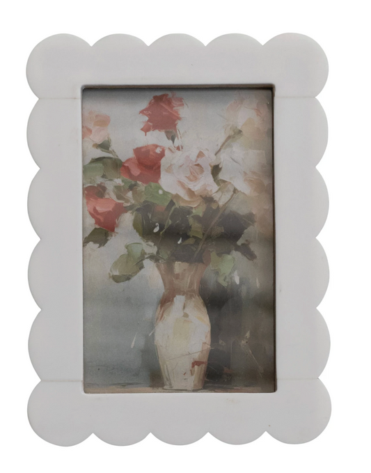 White Scalloped Frame