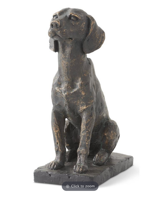 11" Resin Sitting Dog