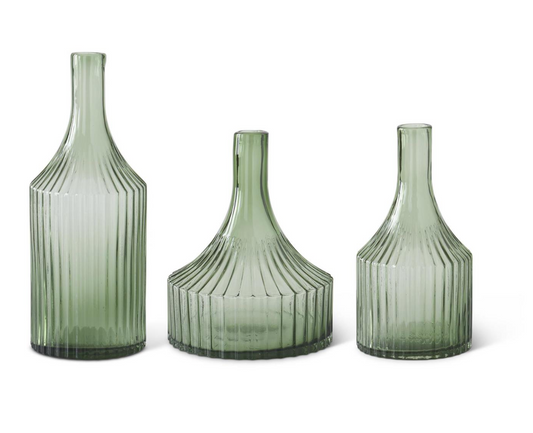 S/3 Ribbed Vases