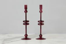 PAIR Large Glass Candlesticks