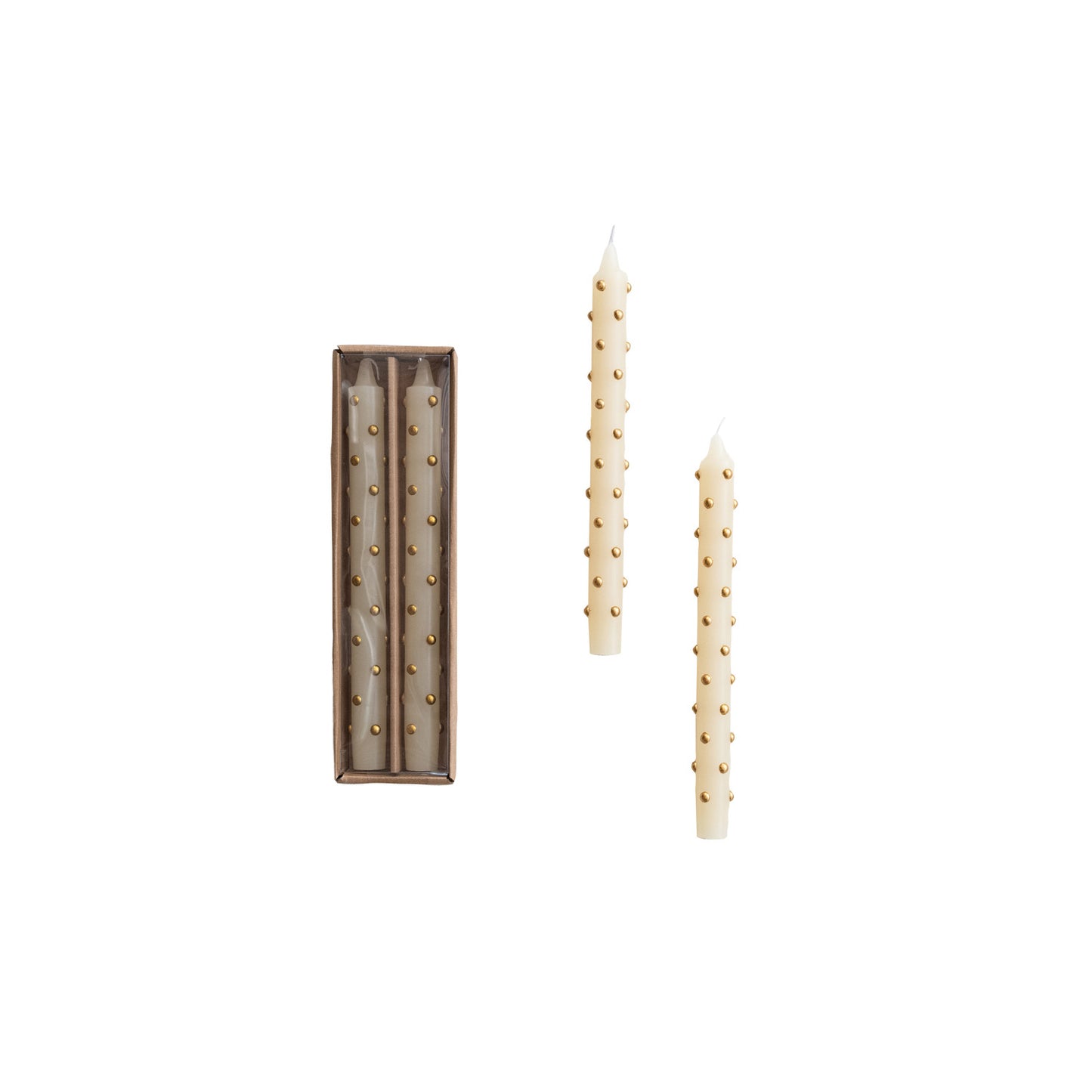 Dotted Taper Candle Pair