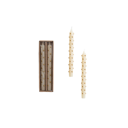 Dotted Taper Candle Pair