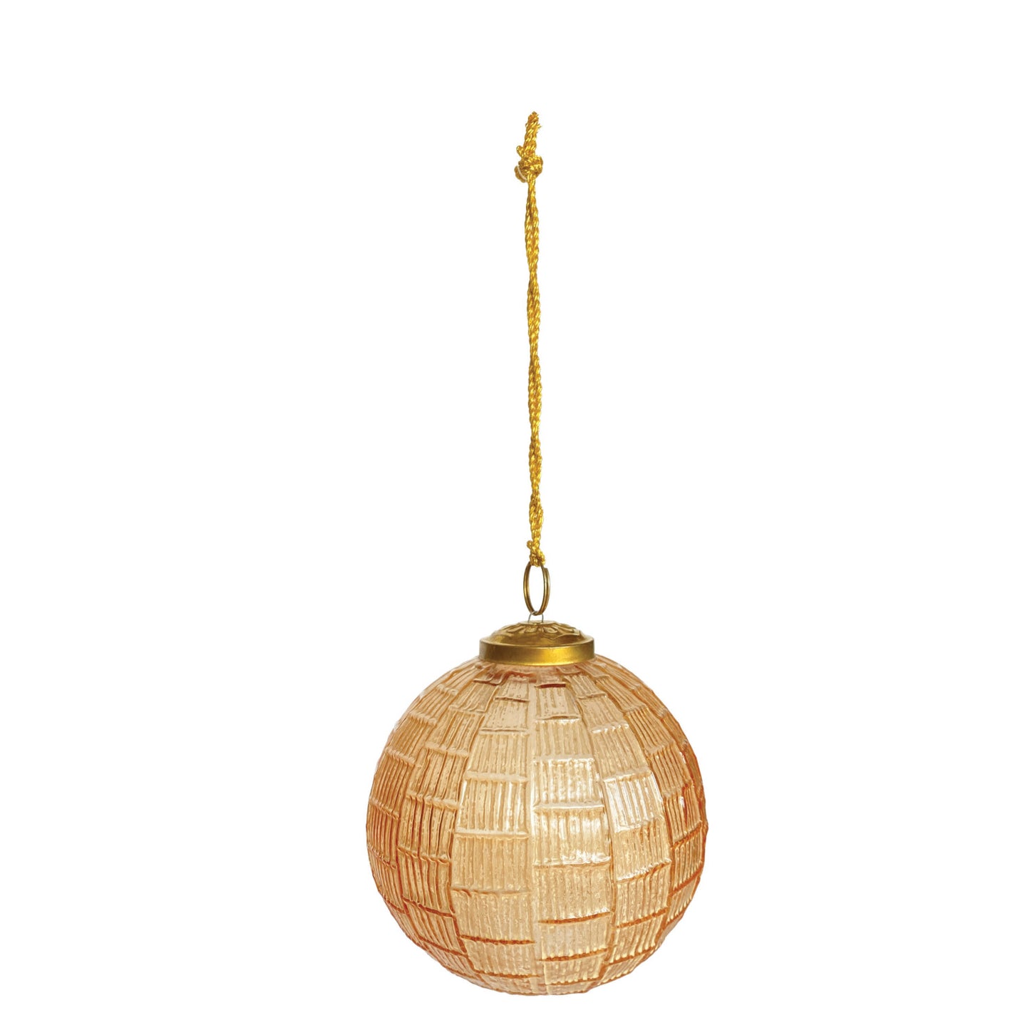 Embossed Glass Peach Ornament